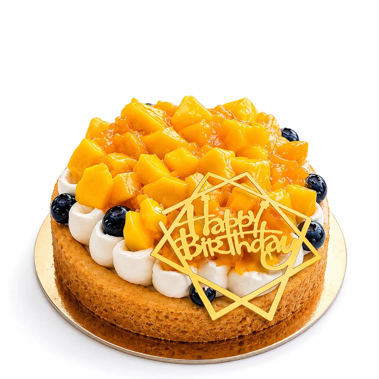 Tarte ronde garnie de mangue fraîche