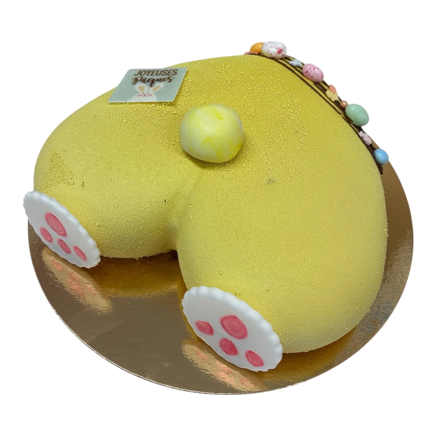 Entremets en forme de lapin, finition pastel tout en douceur